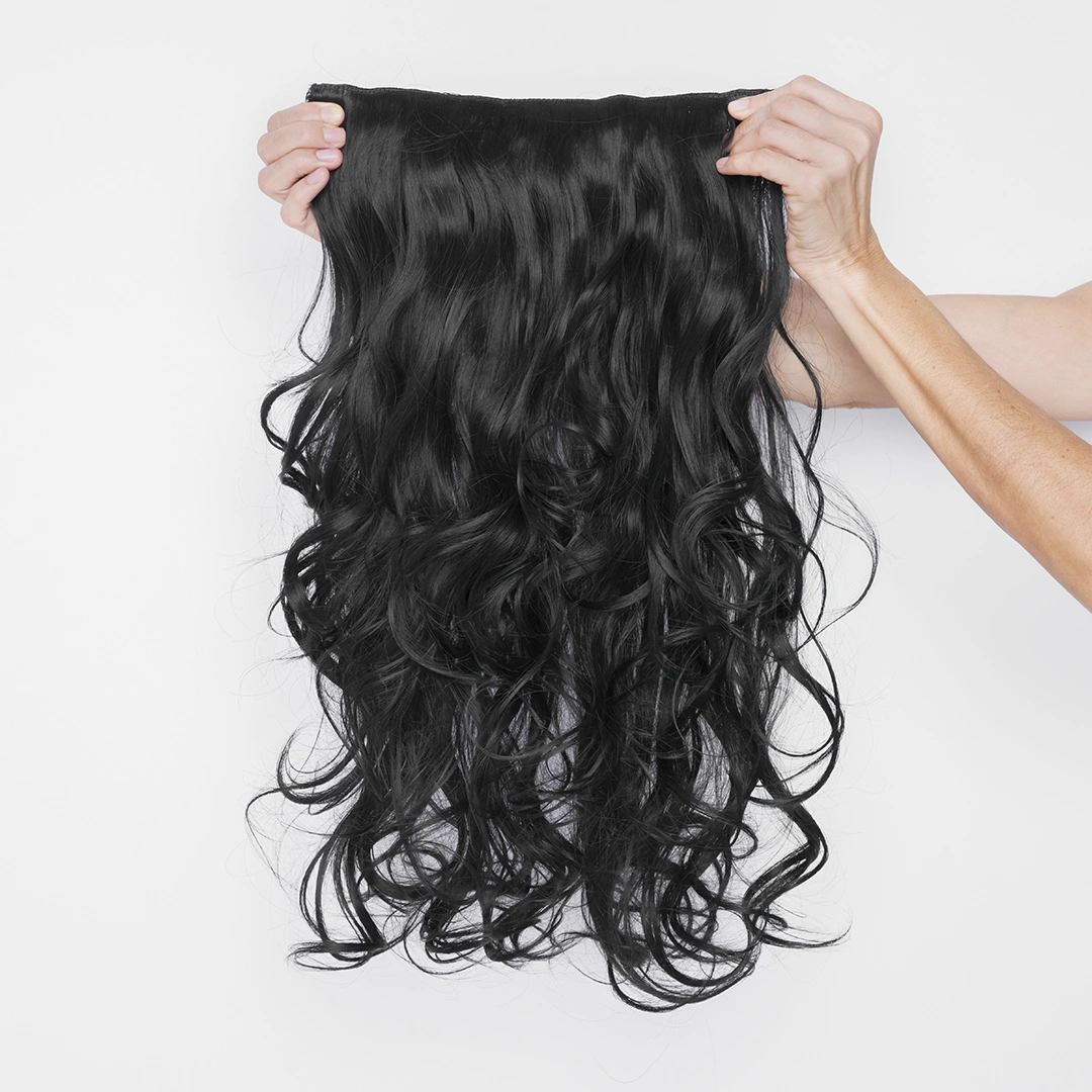 Τρέσα Συνθετική Σπαστή – Clip In – 61εκ. (24″) – Μαύρο