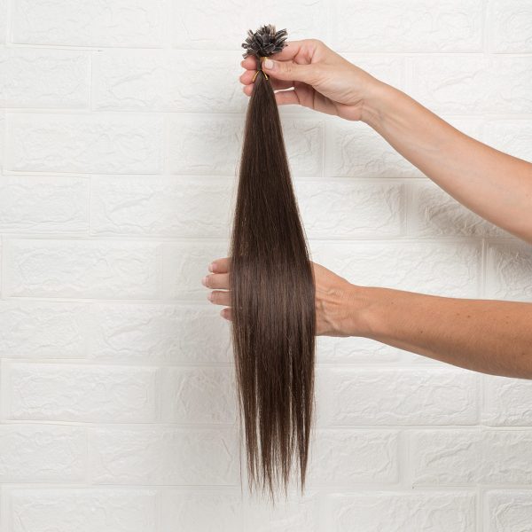 Hair Extensions U-Tip Ίσια 50 εκατοστά Καστανό Φυσικό Σκούρο