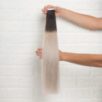 Tape Hair Extensions Ίσια Remy 9A – 53εκ. – Ombre Μαύρο & Γκρι