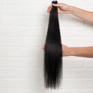 U-Tip Hair Extensions Ίσια Remy 8A – 60εκ. (22″) – Μαύρο (No. 01)