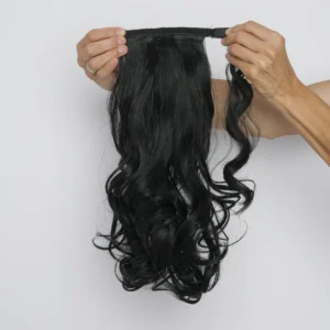 Αλογοουρά (Ponytail) Συνθετική Σπαστή Thermofiber – 50εκ. (18″) – Μαύρο
