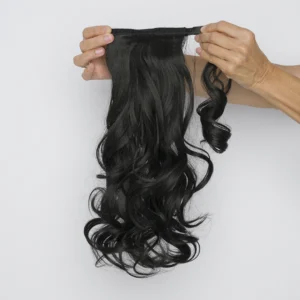 Αλογοουρά (Ponytail) Συνθετική Σπαστή Thermofiber – 50εκ. (18″) – Off Black