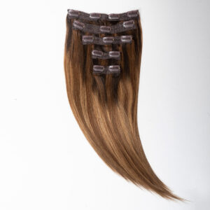 Τρέσα Φυσική Ίσια Remy 8A με Clips – 53εκ. – Balayage Καστανό Σκούρο & Καστανό & Ξανθό Σκούρο