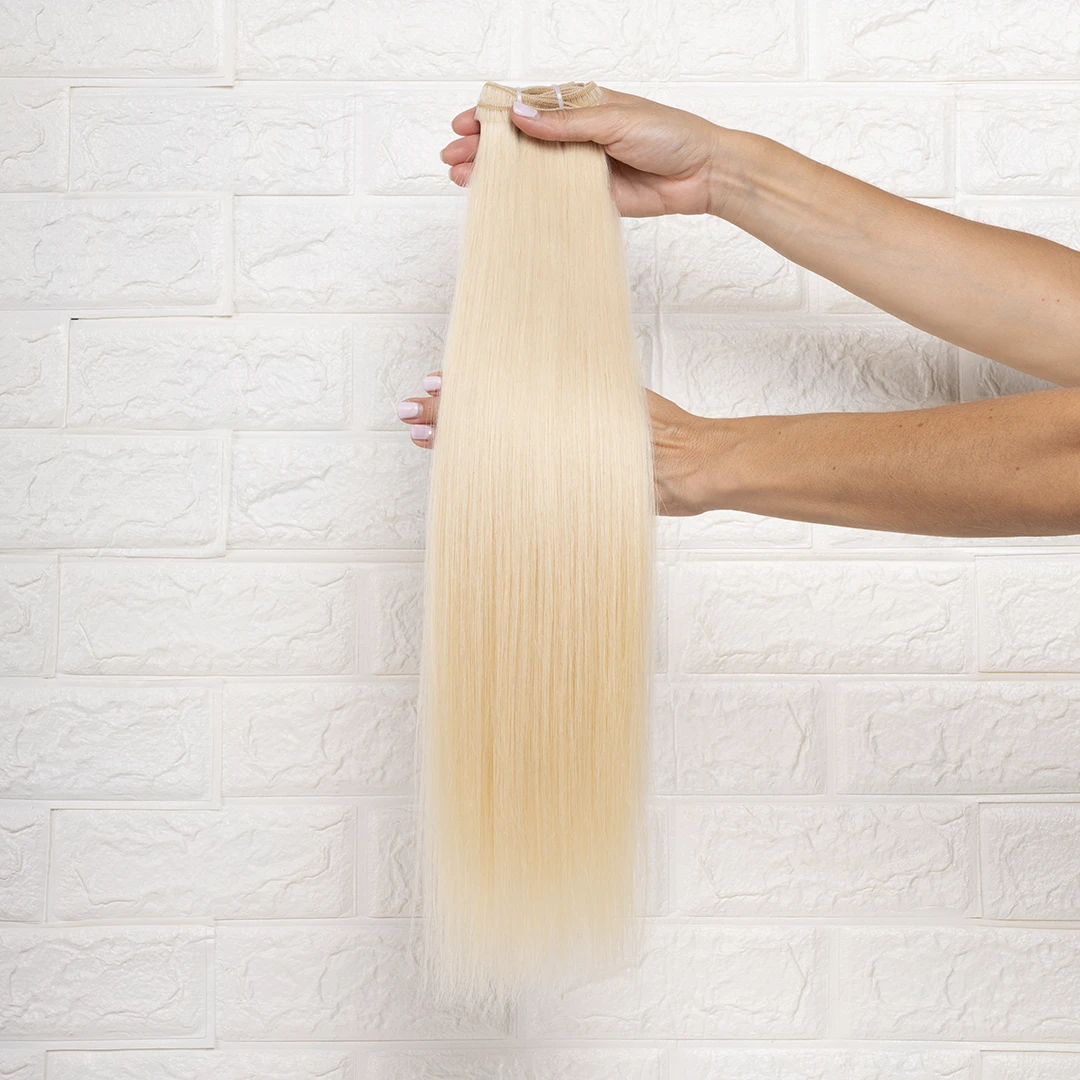 Τρέσα Φυσική Ίσια Virgin Remy 10A – 53εκ. – Ξανθό Ανοιχτό Ψυχρό