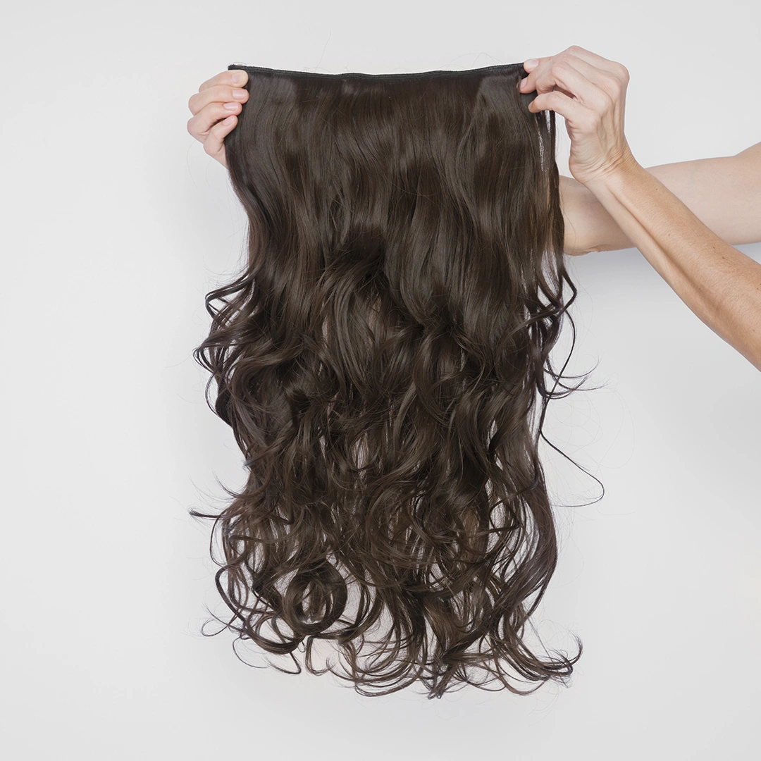 Τρέσα Συνθετική Σπαστή – Clip In – 61εκ. (24″) – Καστανό